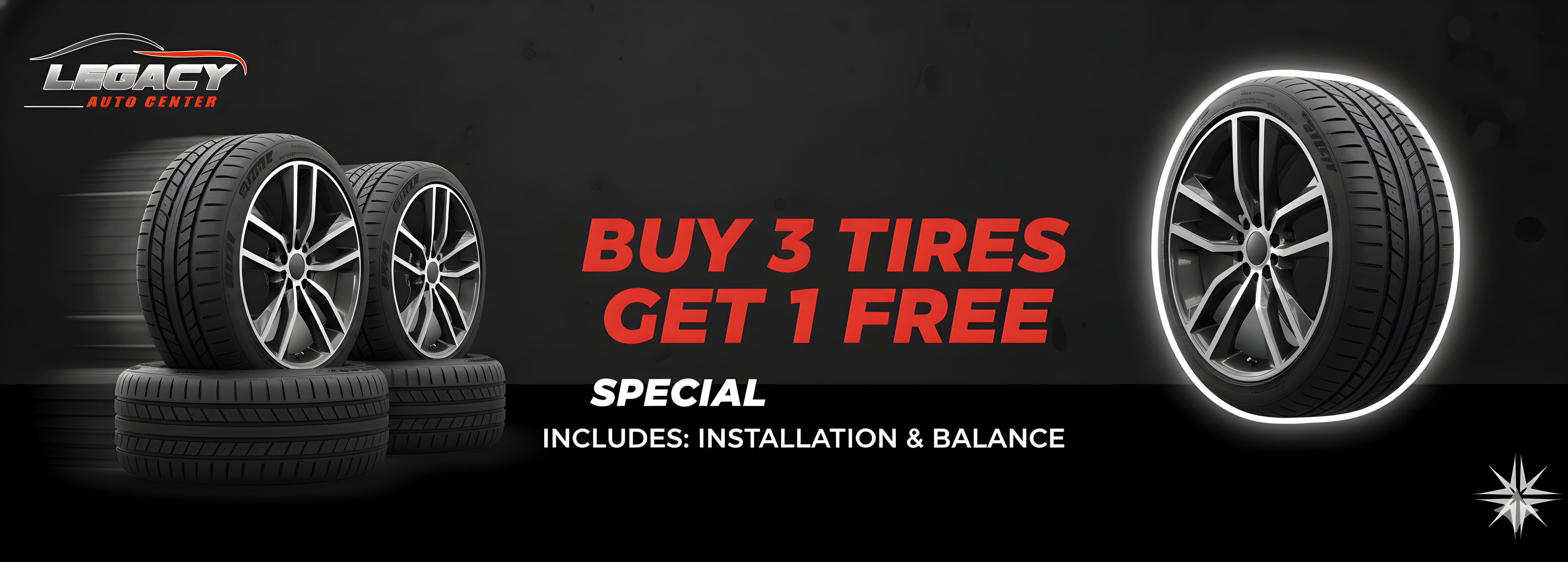 Buy 3 Tires Get 1 Free — Legacy Auto Center