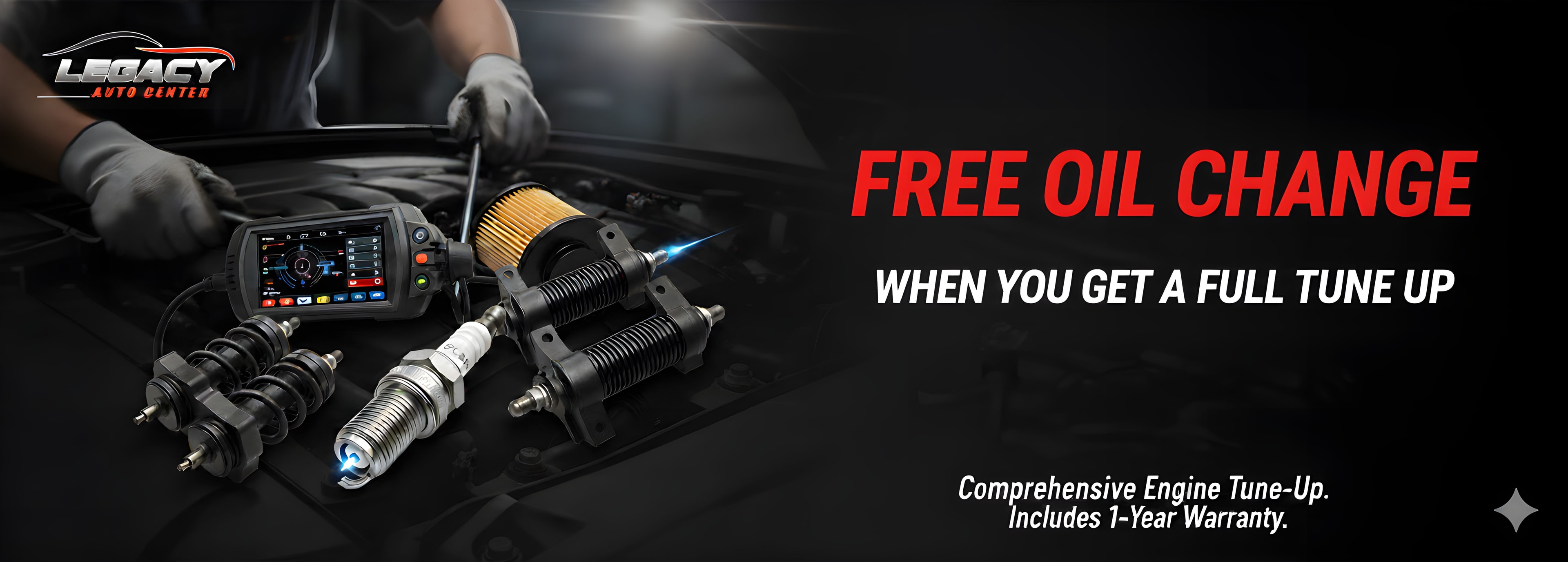 Free Oil Change with Full Tune Up — Legacy Auto Center